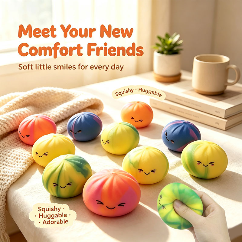 Party Games For Adults And Kids - 2026New Rainbow Color Dumpling Squishy Toy