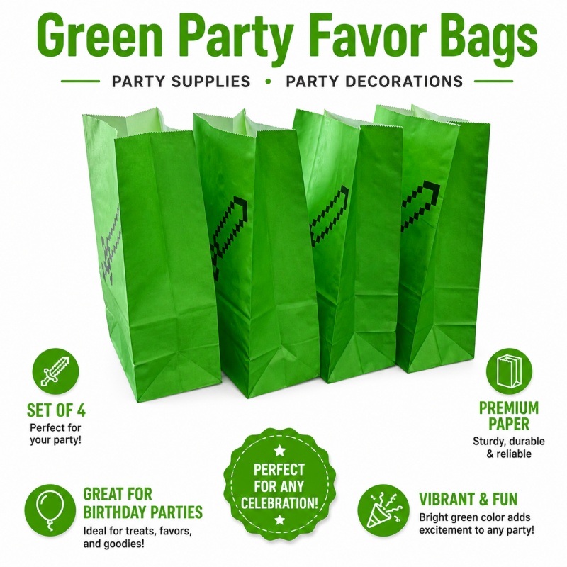 Party Games Minecraft - Sword Pixel Paper Bag Happy Birthday