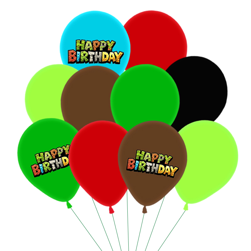 Green My World Balloons Theme  - đánh giá và giá Party Games Minecraft