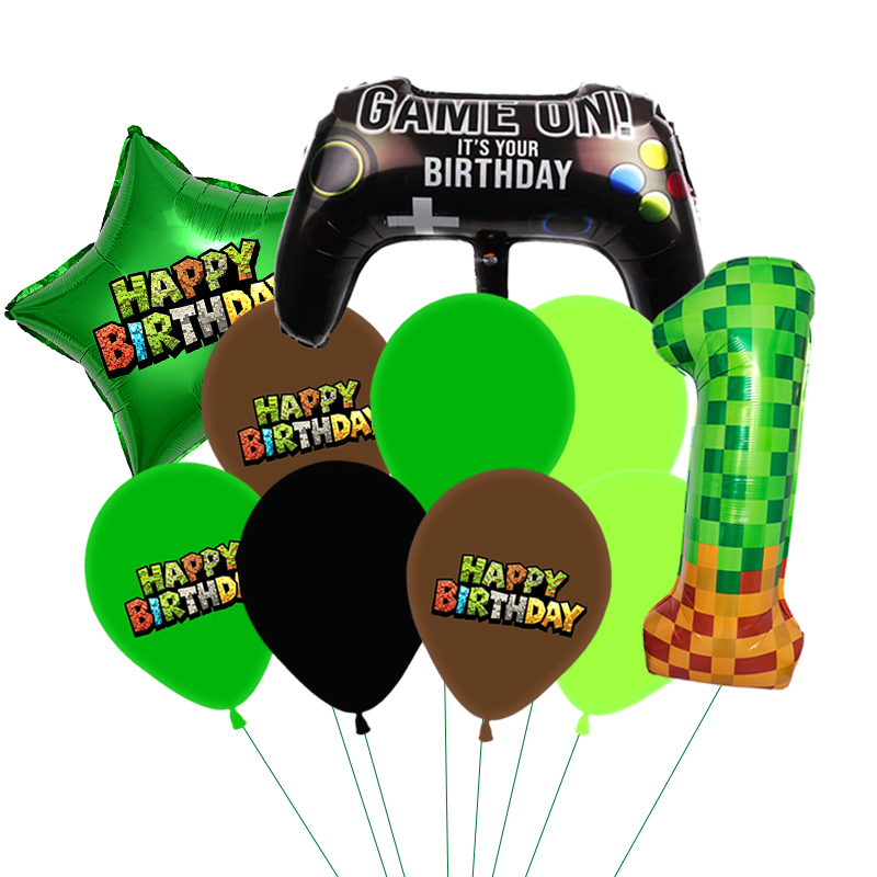 Green My World Balloons Theme  - đánh giá và giá Party Games Minecraft