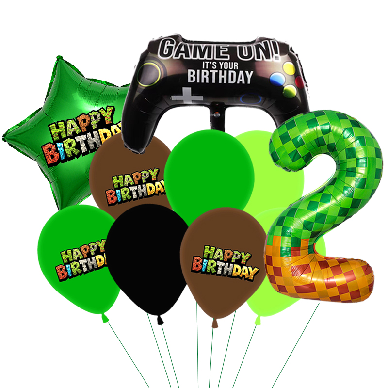 Green My World Balloons Theme  - đánh giá và giá Party Games Minecraft