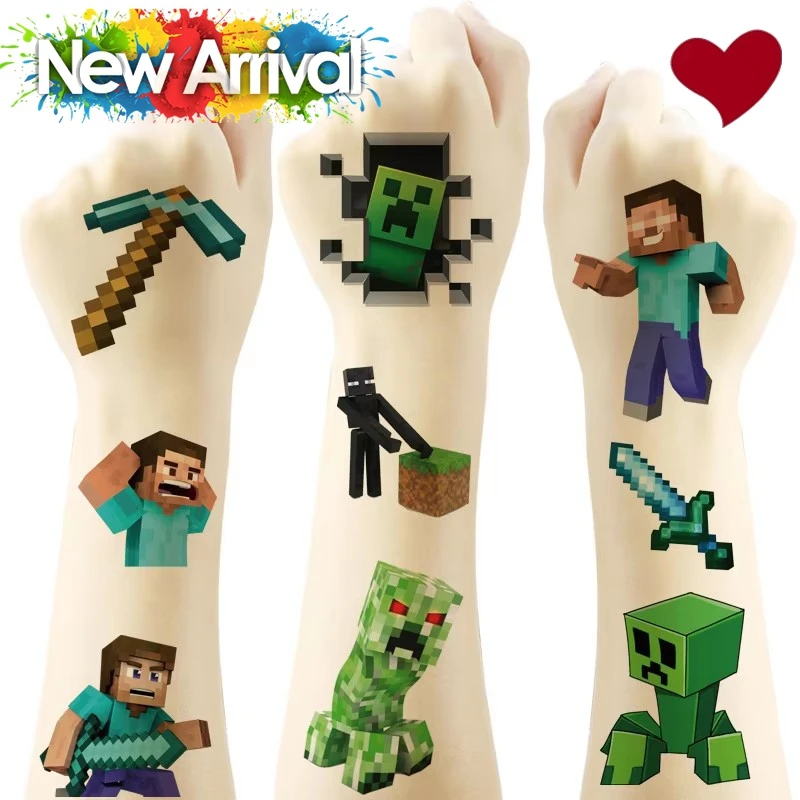 Cartoon Cute Minecrafte Tattoo - đánh giá và giá Party Games Minecraft