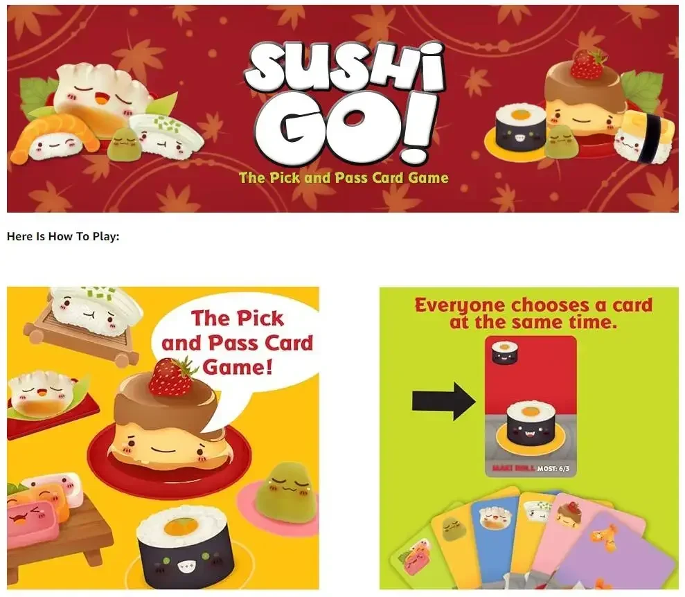 Sushi Go! & Sushi Go Party Car - đánh giá và giá Party Games Cards